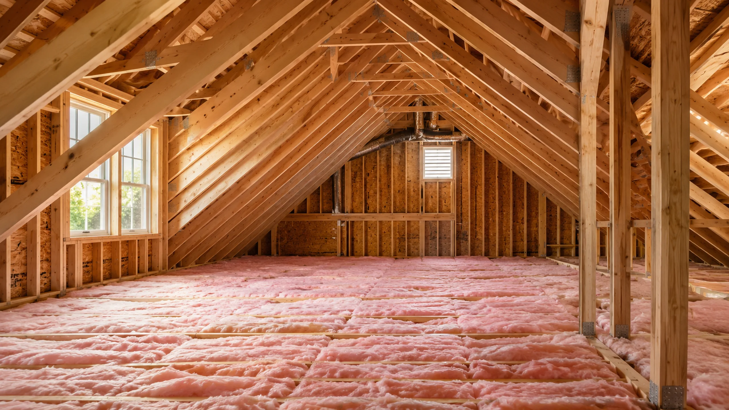 Attic insulation and trusses inspected in a St. Paul home