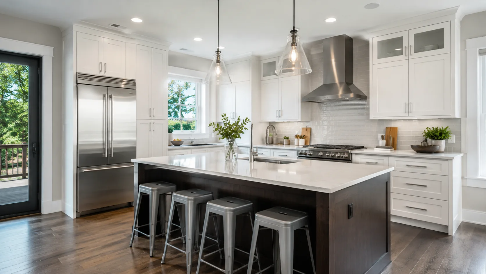 Modern kitchen with island inspected in a St. Paul home